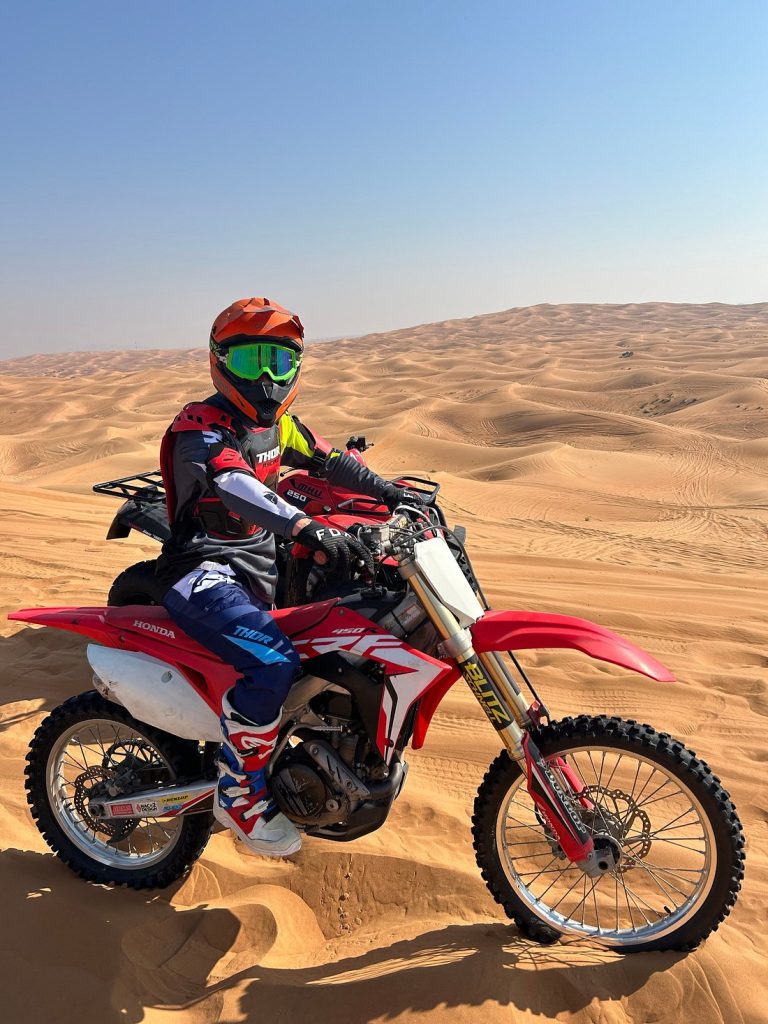 bike ride in desert safari dubai