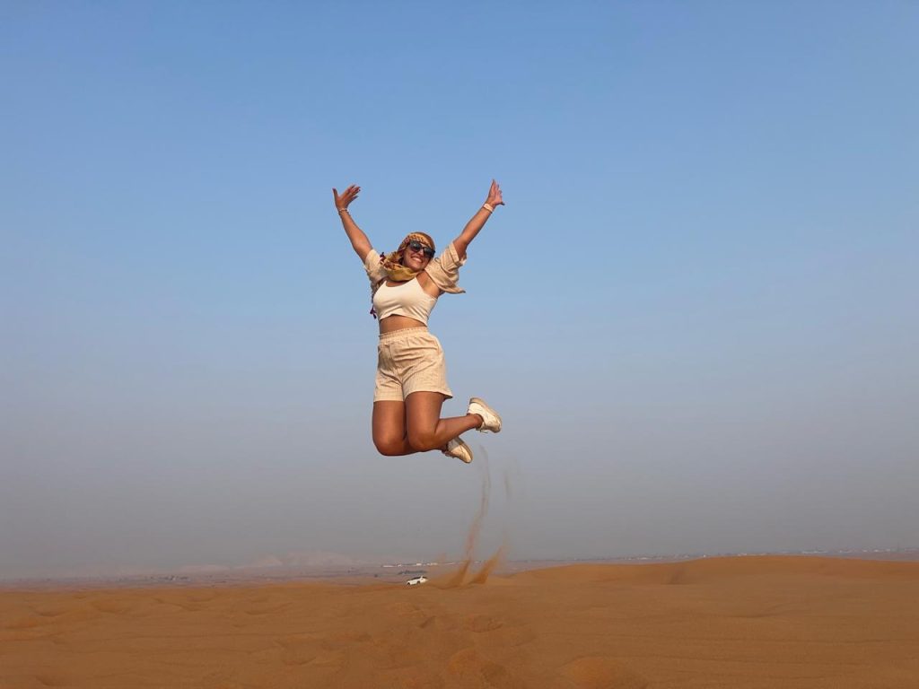 jumping in the desert safari dubai