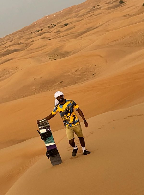 sandboarding in desert
