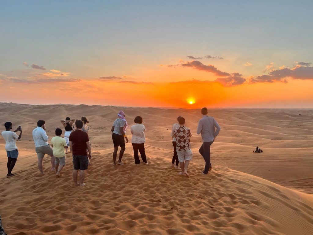 sunset desert adventure in Dubai